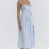 Jaime Soft Blue Cotton Broderie Anglais Midi SunDress