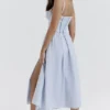 Jaime Soft Blue Cotton Broderie Anglais Midi SunDress