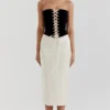 Jaina Black & Vintage Cream Strapless Corset Dress