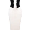 Jaina Black & Vintage Cream Strapless Corset Dress