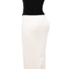 Jaina Black & Vintage Cream Strapless Corset Dress