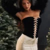 Jaina Black & Vintage Cream Strapless Corset Dress