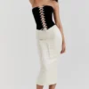 Jaina Black & Vintage Cream Strapless Corset Dress