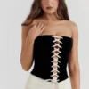 Jaina Black & Vintage Cream Strapless Corset Dress