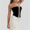 Jaina Black & Vintage Cream Strapless Corset Dress
