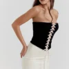 Jaina Black & Vintage Cream Strapless Corset Dress