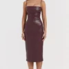Jalena Mulberry Vegan Leather Lace Back Dress
