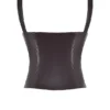 James Bitter Chocolate Vegan Leather Corset