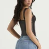 James Bitter Chocolate Vegan Leather Corset