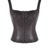 James Bitter Chocolate Vegan Leather Corset
