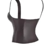 James Bitter Chocolate Vegan Leather Corset