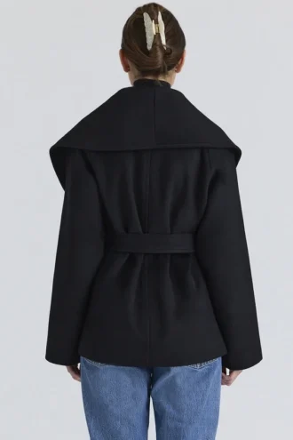 James Black Wool Shawl Collar Jacket