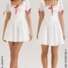 Jana White Broderie Anglaise Puff Sleeve Mini Dress