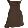 Jasmine Chocolate Draped Strapless Corset Dress