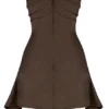 Jasmine Chocolate Draped Strapless Corset Dress