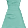 Jasmine Jade Draped Strapless Corset Dress
