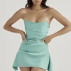 Jasmine Jade Draped Strapless Corset Dress