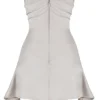 Jasmine Oyster Draped Strapless Corset Dress
