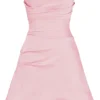 Jasmine Rose Pink Draped Strapless Corset Dress