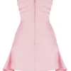 Jasmine Rose Pink Draped Strapless Corset Dress