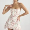 Jasmine Rose Print Draped Corset Dress