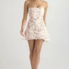 Jasmine Rose Print Draped Corset Dress