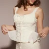 Jean Vintage Cream Cotton Broderie Anglais Peplum Top