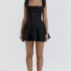 Jemima Black Pin Tuck Pleated Dress