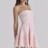 Jemima Pink Strapless Cut Out Broderie Anglaise Mini Dress
