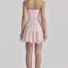 Jemima Pink Strapless Cut Out Broderie Anglaise Mini Dress