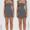 Jessamine Grey A-Line Mini Skirt