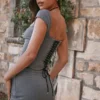 Jessamine Grey A-Line Mini Skirt