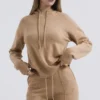 Jionni Camel Cashmere Blend Hoodie