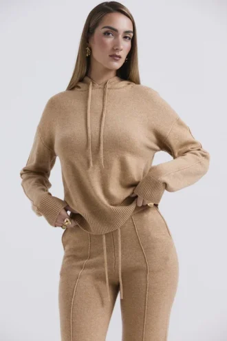 Jionni Camel Cashmere Blend Hoodie
