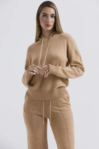 Jionni Camel Cashmere Blend Hoodie