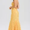 Joan Apricot Lace Up Back Maxi Dress