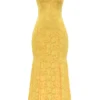 Joan Apricot Lace Up Back Maxi Dress