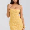 Joan Apricot Lace Up Back Maxi Dress