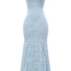 Joan Bluebell Lace Up Back Maxi Dress