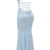 Joan Bluebell Lace Up Back Maxi Dress