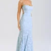 Joan Bluebell Lace Up Back Maxi Dress