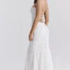 Joan Ivory Lace Up Back Maxi Dress