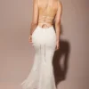 Joan Ivory Lace Up Back Maxi Dress