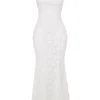 Joan Ivory Lace Up Back Maxi Dress