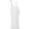 Joan Ivory Lace Up Back Maxi Dress