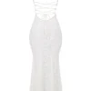 Joan Ivory Lace Up Back Maxi Dress