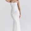 Joan Ivory Lace Up Back Maxi Dress