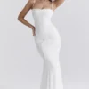 Joan Ivory Lace Up Back Maxi Dress