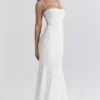 Joan Ivory Lace Up Back Maxi Dress