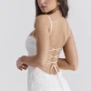 Joan Ivory Lace Up Back Maxi Dress
